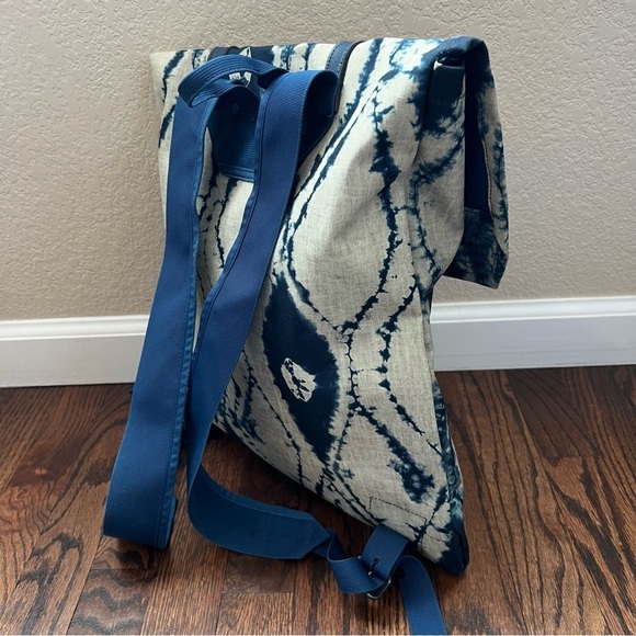 Burton Taylor Backpack Canvas Blue Tie Dye Snowboarding Daypack Laptop School, main image 12